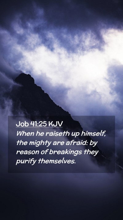 Picture 02 - Job 41:25 KJV Mobile Phone Wallpaper - When he raiseth up himself, the mighty are - Mobile Bible Verse Wallpaper