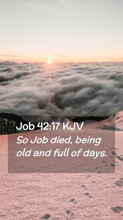 Picture 02 - Job 42:17 KJV Mobile Phone Wallpaper - So Job died, being old and full of - Mobile Bible Verse Wallpaper