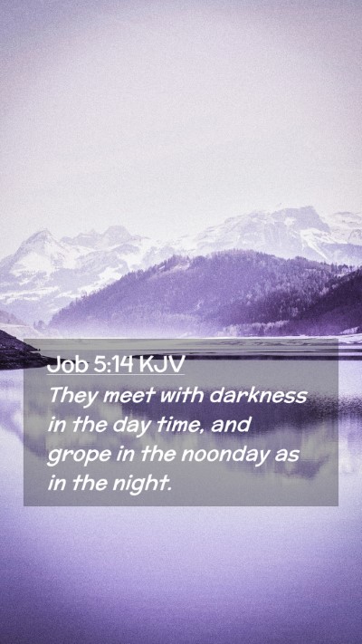 Picture 02 - Job 5:14 KJV Mobile Phone Wallpaper - They meet with darkness in the day time, and - Mobile Bible Verse Wallpaper