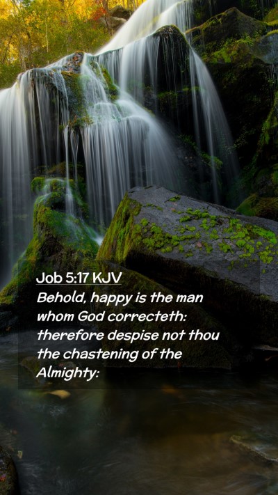 Picture 02 - Job 5:17 KJV Mobile Phone Wallpaper - Behold, happy is the man whom God correcteth: - Mobile Bible Verse Wallpaper