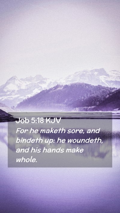Picture 02 - Job 5:18 KJV Mobile Phone Wallpaper - For he maketh sore, and bindeth up: he woundeth, - Mobile Bible Verse Wallpaper