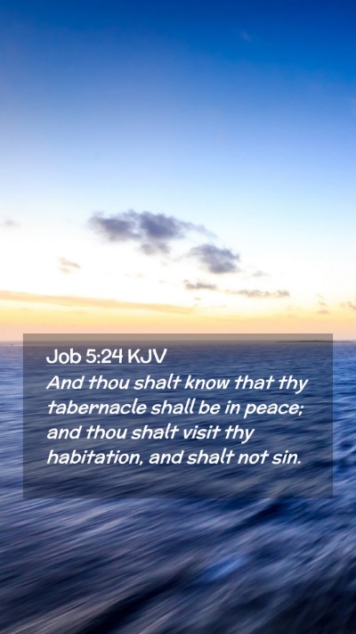 Picture 02 - Job 5:24 KJV Mobile Phone Wallpaper - And thou shalt know that thy tabernacle shall be - Mobile Bible Verse Wallpaper