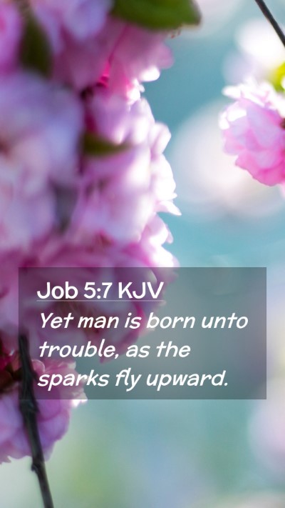 Picture 02 - Job 5:7 KJV Mobile Phone Wallpaper - Yet man is born unto trouble, as the sparks fly - Mobile Bible Verse Wallpaper