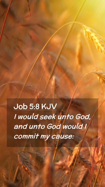 Picture 02 - Job 5:8 KJV Mobile Phone Wallpaper - I would seek unto God, and unto God would I - Mobile Bible Verse Wallpaper