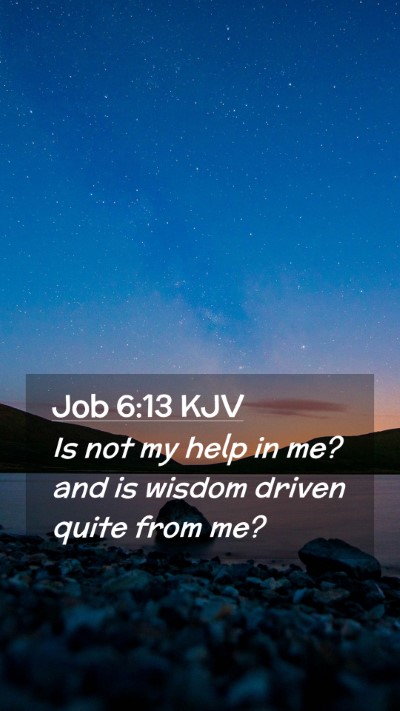 Picture 02 - Job 6:13 KJV Mobile Phone Wallpaper - Is not my help in me? and is wisdom driven quite - Mobile Bible Verse Wallpaper
