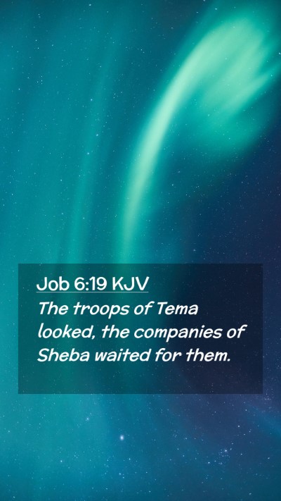 Picture 02 - Job 6:19 KJV Mobile Phone Wallpaper - The troops of Tema looked, the companies of Sheba - Mobile Bible Verse Wallpaper