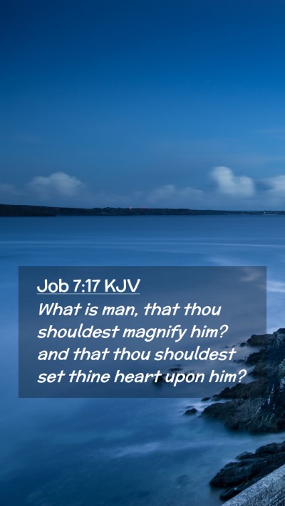 Picture 02 - Job 7:17 KJV Mobile Phone Wallpaper - What is man, that thou shouldest magnify him? and - Mobile Bible Verse Wallpaper