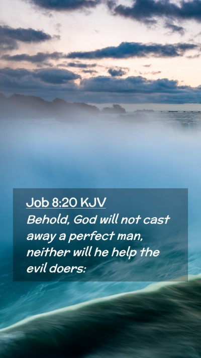 Picture 02 - Job 8:20 KJV Mobile Phone Wallpaper - Behold, God will not cast away a perfect man, - Mobile Bible Verse Wallpaper