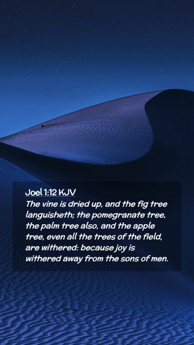 Picture 02 - Joel 1:12 KJV Mobile Phone Wallpaper - The vine is dried up, and the fig tree - Mobile Bible Verse Wallpaper