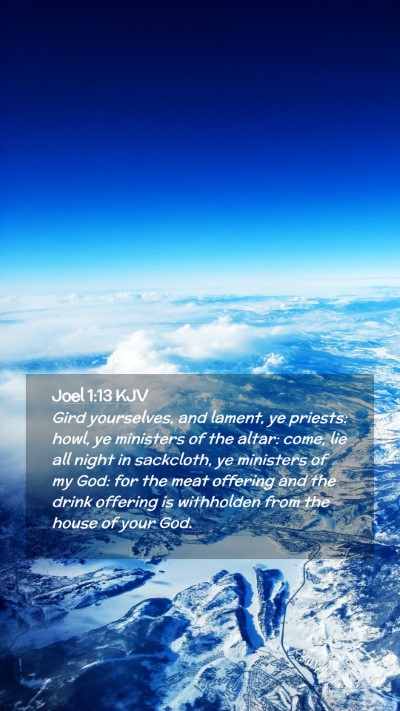 Picture 02 - Joel 1:13 KJV Mobile Phone Wallpaper - Gird yourselves, and lament, ye priests: howl, ye - Mobile Bible Verse Wallpaper