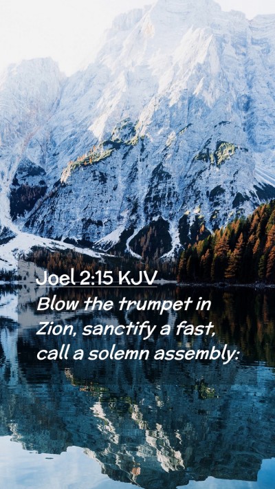 Picture 02 - Joel 2:15 KJV Mobile Phone Wallpaper - Blow the trumpet in Zion, sanctify a fast, call a - Mobile Bible Verse Wallpaper