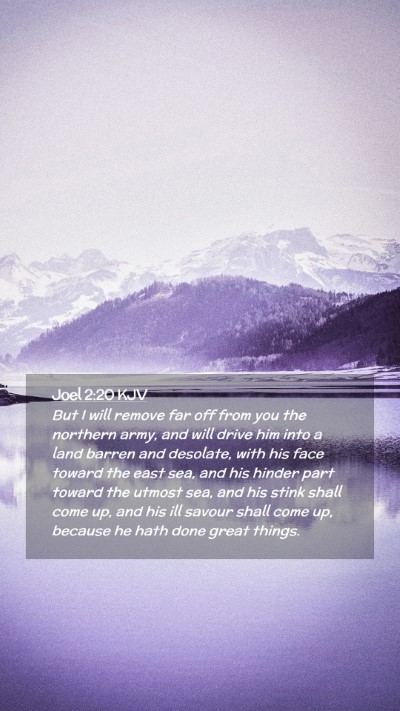 Picture 02 - Joel 2:20 KJV Mobile Phone Wallpaper - But I will remove far off from you the northern - Mobile Bible Verse Wallpaper