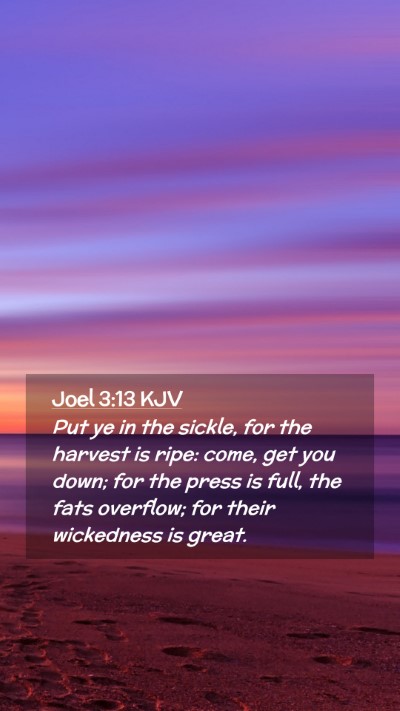 Picture 02 - Joel 3:13 KJV Mobile Phone Wallpaper - Put ye in the sickle, for the harvest is ripe: - Mobile Bible Verse Wallpaper