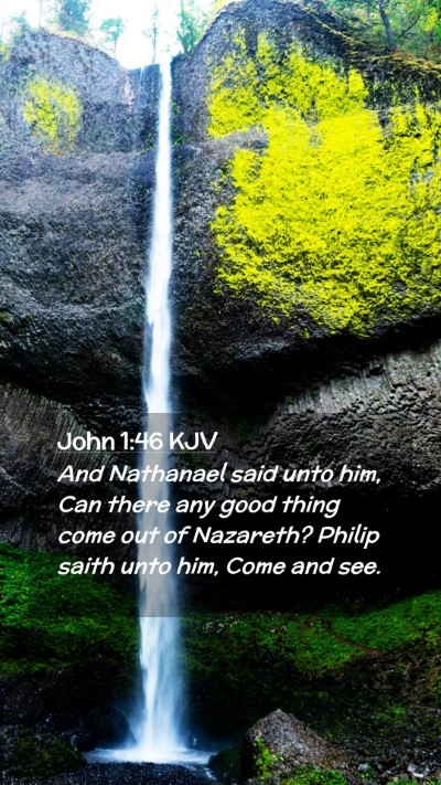 Picture 02 - John 1:46 KJV Mobile Phone Wallpaper - And Nathanael said unto him, Can there any good - Mobile Bible Verse Wallpaper
