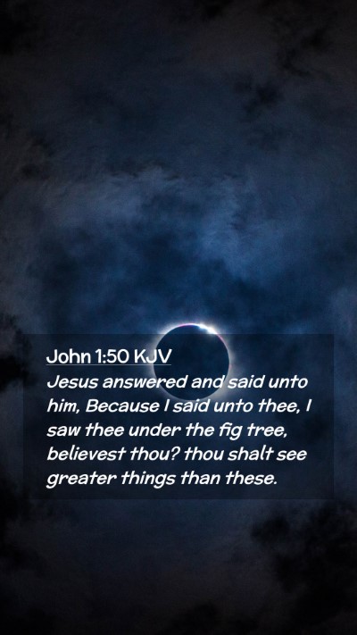 Picture 02 - John 1:50 KJV Mobile Phone Wallpaper - Jesus answered and said unto him, Because I said - Mobile Bible Verse Wallpaper