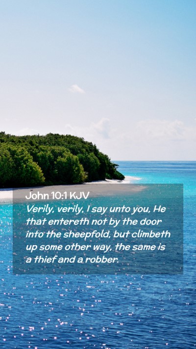 Picture 02 - John 10:1 KJV Mobile Phone Wallpaper - Verily, verily, I say unto you, He that entereth - Mobile Bible Verse Wallpaper