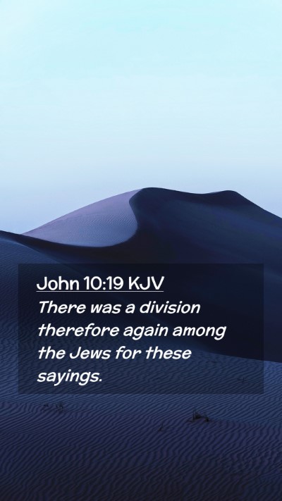 Picture 02 - John 10:19 KJV Mobile Phone Wallpaper - There was a division therefore again among the - Mobile Bible Verse Wallpaper