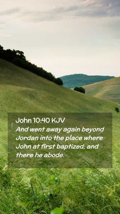Picture 02 - John 10:40 KJV Mobile Phone Wallpaper - And went away again beyond Jordan into the place - Mobile Bible Verse Wallpaper