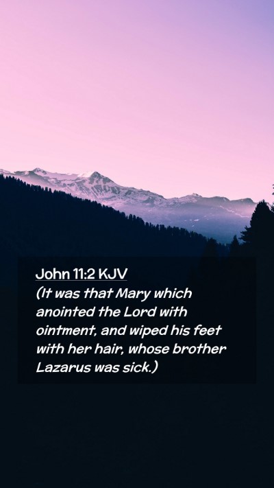 Picture 02 - John 11:2 KJV Mobile Phone Wallpaper - (It was that Mary which anointed the Lord with - Mobile Bible Verse Wallpaper