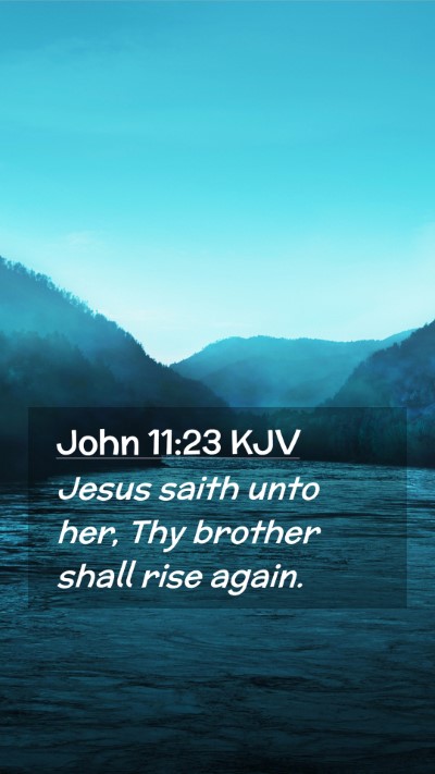 Picture 02 - John 11:23 KJV Mobile Phone Wallpaper - Jesus saith unto her, Thy brother shall rise - Mobile Bible Verse Wallpaper