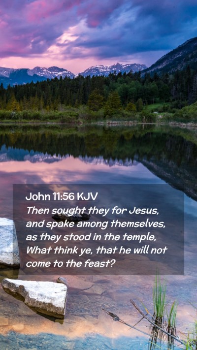 Picture 02 - John 11:56 KJV Mobile Phone Wallpaper - Then sought they for Jesus, and spake among - Mobile Bible Verse Wallpaper