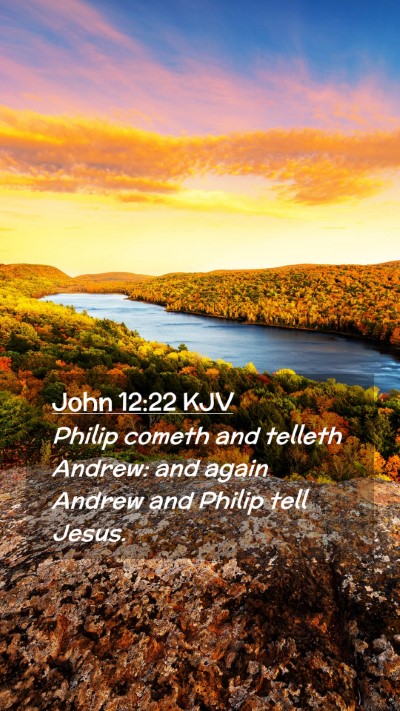 Picture 02 - John 12:22 KJV Mobile Phone Wallpaper - Philip cometh and telleth Andrew: and again - Mobile Bible Verse Wallpaper