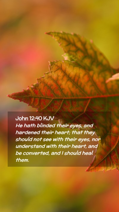 Picture 02 - John 12:40 KJV Mobile Phone Wallpaper - He hath blinded their eyes, and hardened their - Mobile Bible Verse Wallpaper