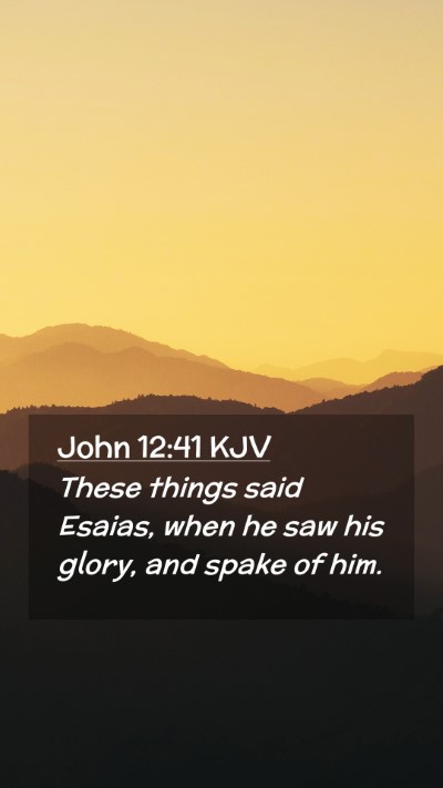 Picture 02 - John 12:41 KJV Mobile Phone Wallpaper - These things said Esaias, when he saw his glory, - Mobile Bible Verse Wallpaper