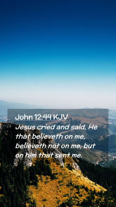 Picture 02 - John 12:44 KJV Mobile Phone Wallpaper - Jesus cried and said, He that believeth on me, - Mobile Bible Verse Wallpaper