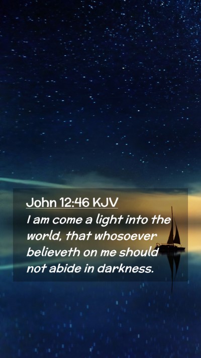 Picture 02 - John 12:46 KJV Mobile Phone Wallpaper - I am come a light into the world, that whosoever - Mobile Bible Verse Wallpaper