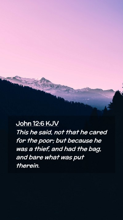Picture 02 - John 12:6 KJV Mobile Phone Wallpaper - This he said, not that he cared for the poor; but - Mobile Bible Verse Wallpaper
