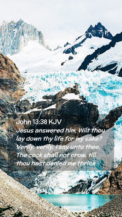 Picture 02 - John 13:38 KJV Mobile Phone Wallpaper - Jesus answered him, Wilt thou lay down thy life - Mobile Bible Verse Wallpaper