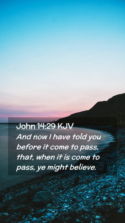 Picture 02 - John 14:29 KJV Mobile Phone Wallpaper - And now I have told you before it come to pass, - Mobile Bible Verse Wallpaper