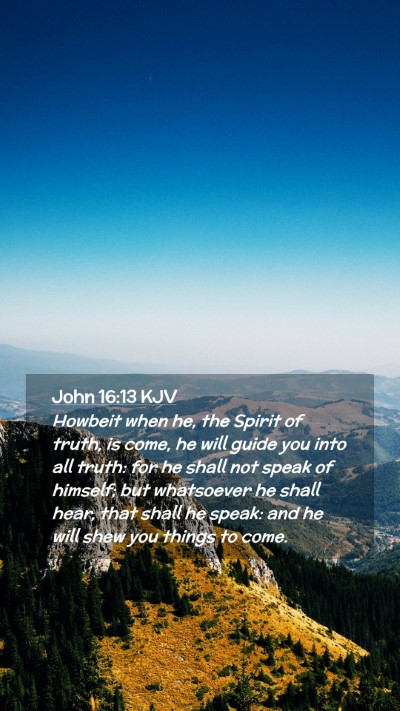 Picture 02 - John 16:13 KJV Mobile Phone Wallpaper - Howbeit when he, the Spirit of truth, is come, he - Mobile Bible Verse Wallpaper