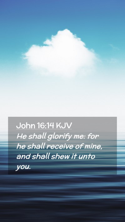 Picture 02 - John 16:14 KJV Mobile Phone Wallpaper - He shall glorify me: for he shall receive of - Mobile Bible Verse Wallpaper