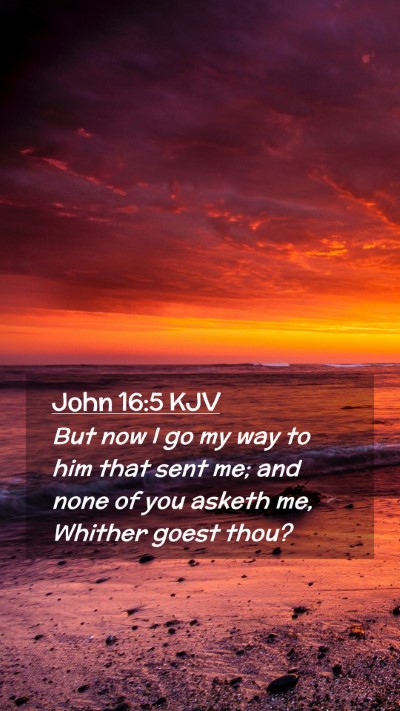 Picture 02 - John 16:5 KJV Mobile Phone Wallpaper - But now I go my way to him that sent me; and none - Mobile Bible Verse Wallpaper