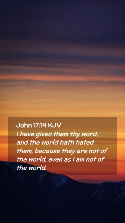Picture 02 - John 17:14 KJV Mobile Phone Wallpaper - I have given them thy word; and the world hath - Mobile Bible Verse Wallpaper