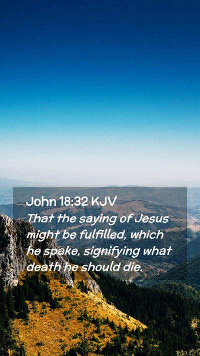 Picture 02 - John 18:32 KJV Mobile Phone Wallpaper - That the saying of Jesus might be fulfilled, - Mobile Bible Verse Wallpaper