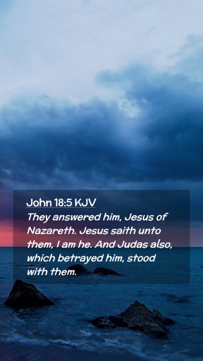 Picture 02 - John 18:5 KJV Mobile Phone Wallpaper - They answered him, Jesus of Nazareth. Jesus saith - Mobile Bible Verse Wallpaper