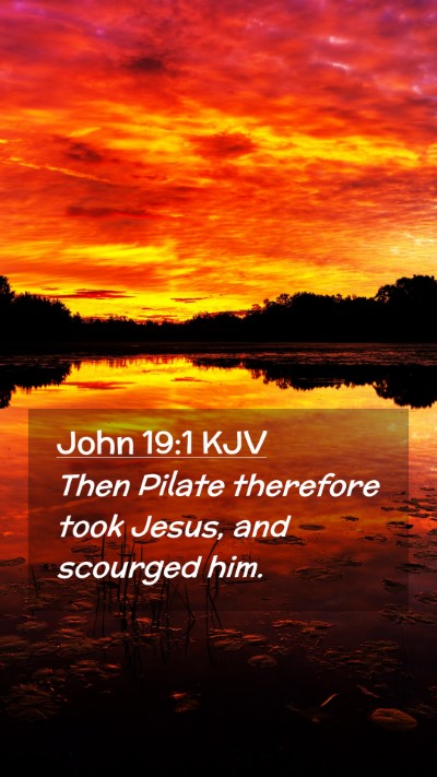Picture 02 - John 19:1 KJV Mobile Phone Wallpaper - Then Pilate therefore took Jesus, and scourged - Mobile Bible Verse Wallpaper