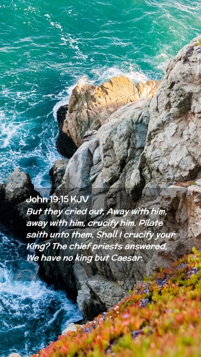 Picture 02 - John 19:15 KJV Mobile Phone Wallpaper - But they cried out, Away with him, away with him, - Mobile Bible Verse Wallpaper