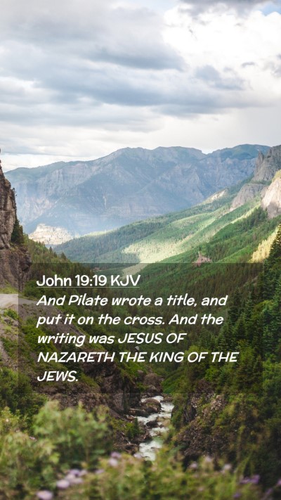 Picture 02 - John 19:19 KJV Mobile Phone Wallpaper - And Pilate wrote a title, and put it on the - Mobile Bible Verse Wallpaper