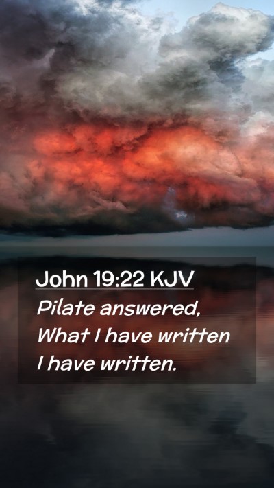 Picture 02 - John 19:22 KJV Mobile Phone Wallpaper - Pilate answered, What I have written I have - Mobile Bible Verse Wallpaper