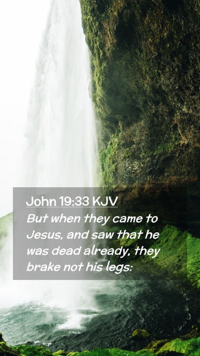 Picture 02 - John 19:33 KJV Mobile Phone Wallpaper - But when they came to Jesus, and saw that he was - Mobile Bible Verse Wallpaper