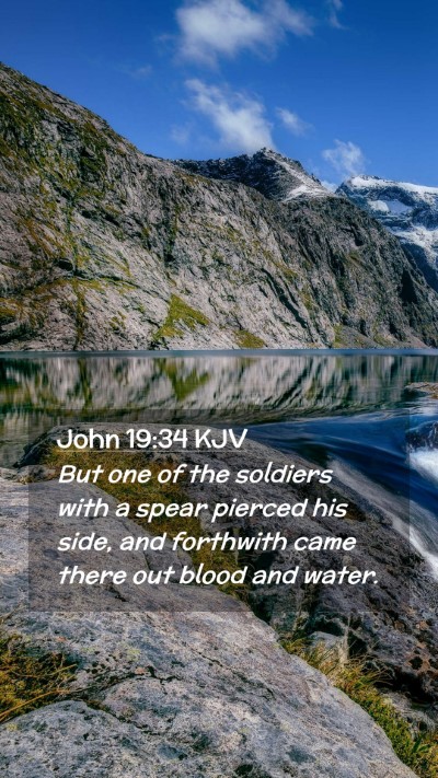 Picture 02 - John 19:34 KJV Mobile Phone Wallpaper - But one of the soldiers with a spear pierced his - Mobile Bible Verse Wallpaper