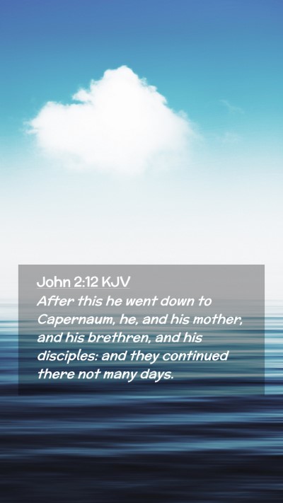 Picture 02 - John 2:12 KJV Mobile Phone Wallpaper - After this he went down to Capernaum, he, and his - Mobile Bible Verse Wallpaper