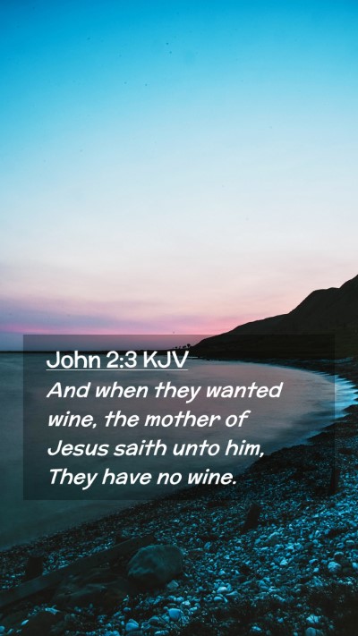 Picture 02 - John 2:3 KJV Mobile Phone Wallpaper - And when they wanted wine, the mother of Jesus - Mobile Bible Verse Wallpaper
