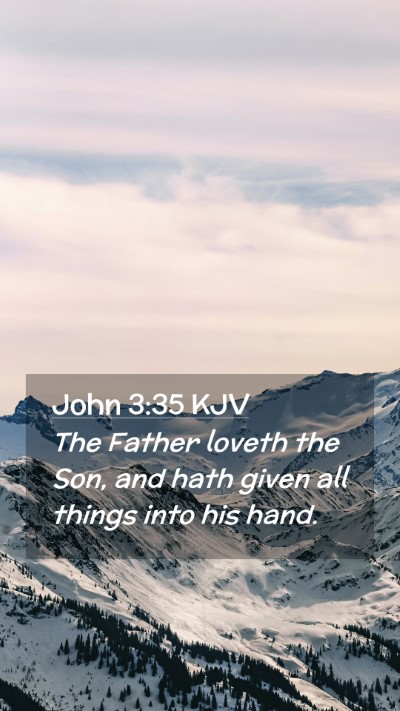 Picture 02 - John 3:35 KJV Mobile Phone Wallpaper - The Father loveth the Son, and hath given all - Mobile Bible Verse Wallpaper