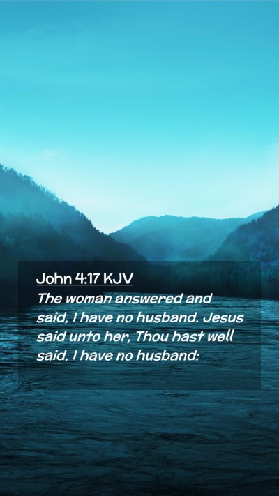 Picture 02 - John 4:17 KJV Mobile Phone Wallpaper - The woman answered and said, I have no husband. - Mobile Bible Verse Wallpaper