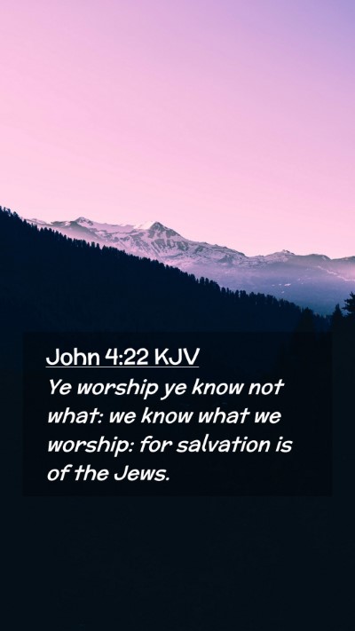 Picture 02 - John 4:22 KJV Mobile Phone Wallpaper - Ye worship ye know not what: we know what we - Mobile Bible Verse Wallpaper